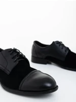 Мъжки обувки черни от екологична кожа и текстилен материал Braylon