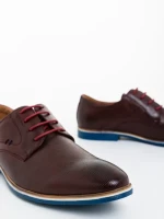 Мъжки обувки винено червени  от екологична кожа Roland