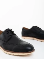 Мъжки обувки черни от екологична кожа Stefano