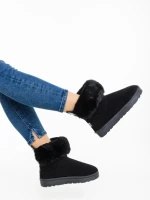 Дамски чизми черни от текстилен материал Ezera