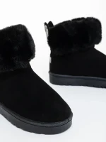 Дамски чизми черни от текстилен материал Ezera