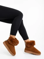 Дамски чизми камел от текстилен материал Ezera