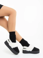 Дамски чехли черни от текстилен материал Delisia