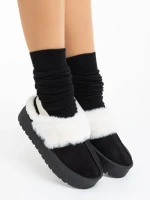 Дамски чехли черни от текстилен материал Delisia