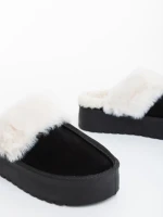 Дамски чехли черни от текстилен материал Delisia