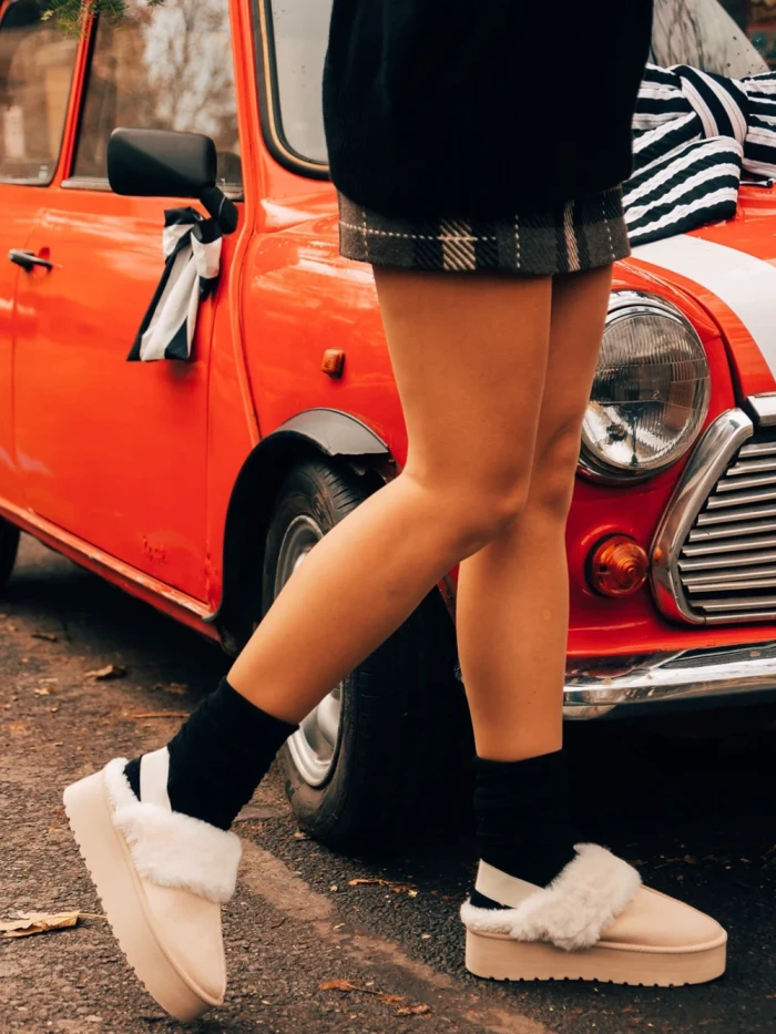 Дамски чехли светло бежови от текстилен материал Delisia