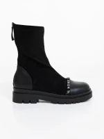 Дамски боти черни от екологична кожа и текстилен материал Ignacia