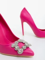 Дамски обувки с ток циклама от екологична кожа Danzia