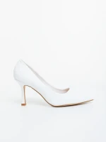 Дамски обувки с ток бели от екологична кожа Zafrani