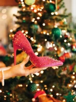 Дамски обувки с ток циклама от текстилен материал Zamera