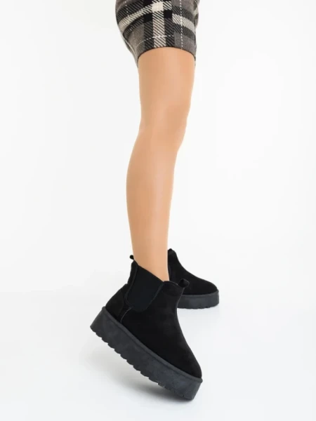 Дамски чизми черни от текстилен материал Jupiter