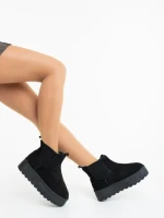 Дамски чизми черни от текстилен материал Jupiter