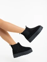 Дамски чизми черни от текстилен материал Jupiter