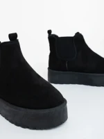 Дамски чизми черни от текстилен материал Jupiter