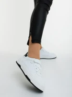 Дамкси спортни обувки бели с черно от екологична кожа Klarisa