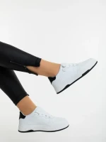 Дамкси спортни обувки бели с черно от екологична кожа Klarisa