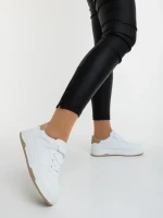 Дамкси спортни обувки бели с бежово от екологична кожа Klarisa