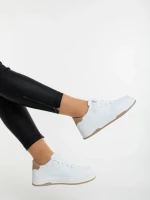 Дамкси спортни обувки бели с бежово от екологична кожа Klarisa