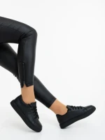 Дамски спортни обувки черни от екологична кожа Mivara