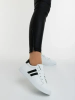 Дамски спортни обувки бели с черно от екологична кожа Mivara