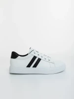 Дамски спортни обувки бели с черно от екологична кожа Mivara