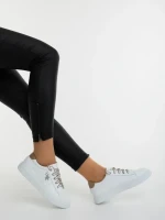 Дамски спортни обувки бели с бежово от екологична кожа Catiopia