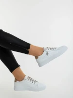 Дамски спортни обувки бели с бежово от екологична кожа Catiopia