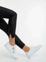 Дамски спортни обувки бели от екологична кожа Mikana