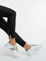 Дамски спортни обувки бели с бежово от екологична кожа Anzara