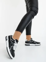 Дамски спортни обувки черно-бели от еколгична кожа Dachara