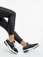 Дамски спортни обувки черно-бели от еколгична кожа Dachara