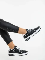 Дамски спортни обувки черно-бели от еколгична кожа Dachara