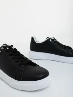 Мъжки спортни обувки черно-бели от екологична кожа Karcen