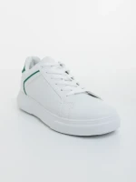 Мъжки спортни обувки бели със зелено от екологична кожа Karcen