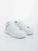 Мъжки спортни обувки бели със зелено от екологична кожа Karcen