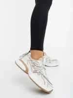 Дамски спортни обувки бежови от екологична кожа и текстилен материал Lotiva