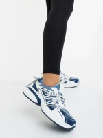 Дамски спортни обувки сини от екологична кожа и текстилен материал Lotiva