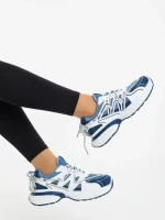 Дамски спортни обувки сини от екологична кожа и текстилен материал Lotiva