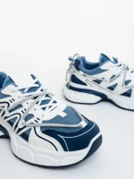 Дамски спортни обувки сини от екологична кожа и текстилен материал Lotiva