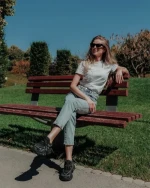 Дамски спортни обувки черни от екологична кожа и текстилен материал Lotiva