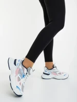 Дамски спортни обувки бели с розово от екологична кожа и текстилен материал Zehara