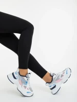 Дамски спортни обувки бели с розово от екологична кожа и текстилен материал Zehara