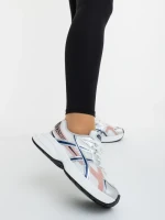 Дамски спортни обувки бели с розово от екологична кожа и текстилен материал Elle