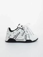 Дамски спортни обувки бели с черно от екологична кожа Osiana