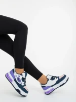 Дамски спортни обувки лилави с бяло от екологична кожа Aresia