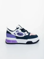 Дамски спортни обувки лилави с бяло от екологична кожа Aresia