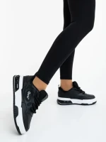 Дамски спортни обувки черно-бели от екологична кожа Aresia