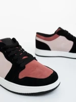 Дамски спортни обувки розово с черно от екологична кожа Kinza