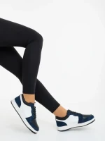 Дамски спортни обувки сини с бяло от екологична кожа Kinza