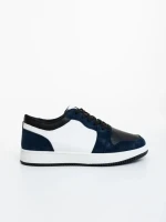 Дамски спортни обувки сини с бяло от екологична кожа Kinza